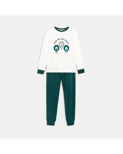 Pyjama 2 pièces en jersey vert garçon