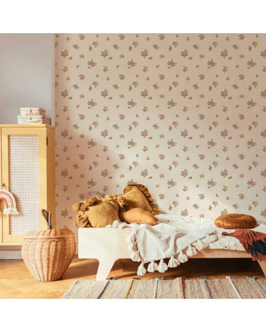 Papier peint enfant mini bouquets vintage