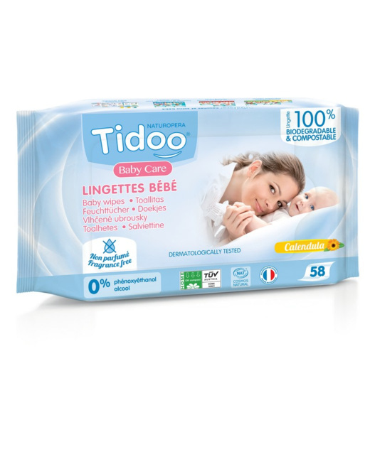 Lingettes sans parfum pour bébés, jetables aux toilettes, 100%  biodégradables - 42 pcs - ECO by Naty