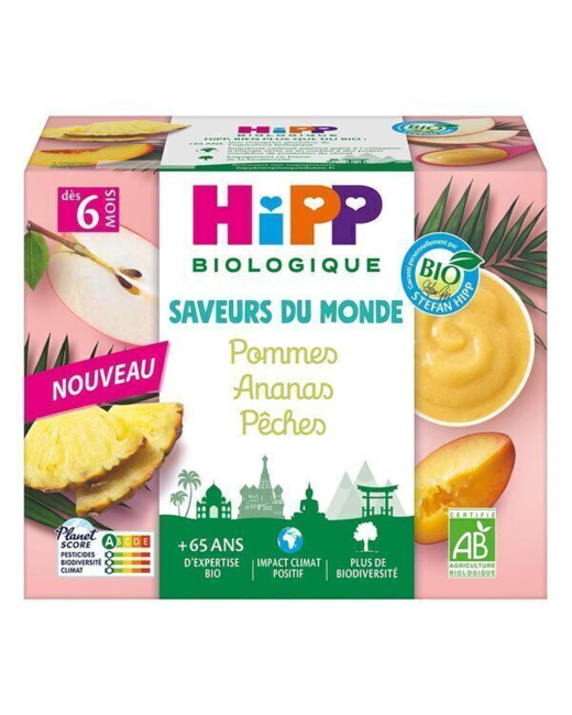Coupelles Pomme Ananas Pêche Bio