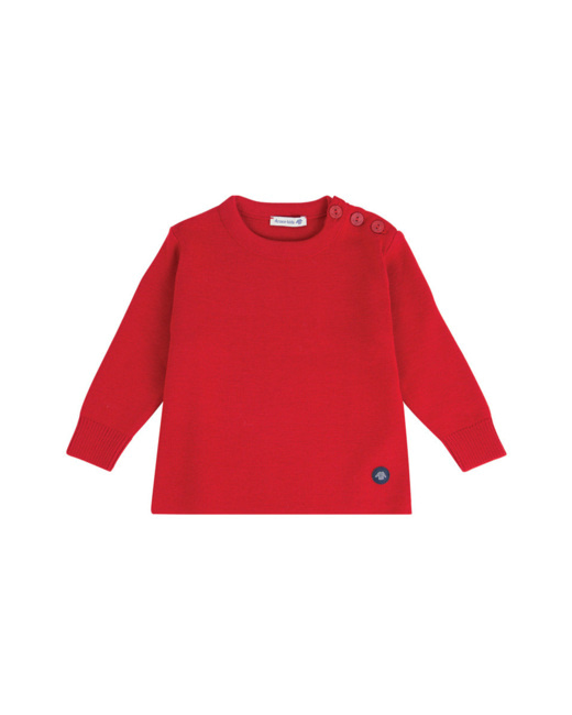 Pull marin "Briac" Kids - laine Mérinos - Braise