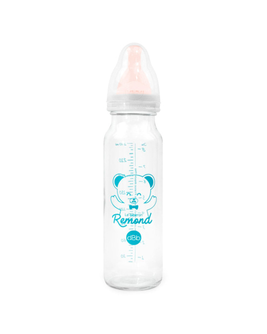 Biberon verre tétine caoutchouc 240ml