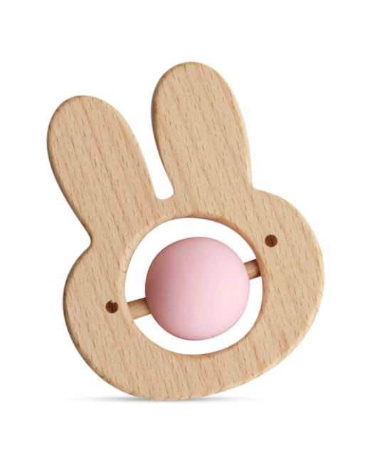 Jouet de dentition en bois et silicone