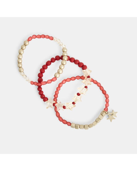 Lot de 3 bracelets noir et or fille