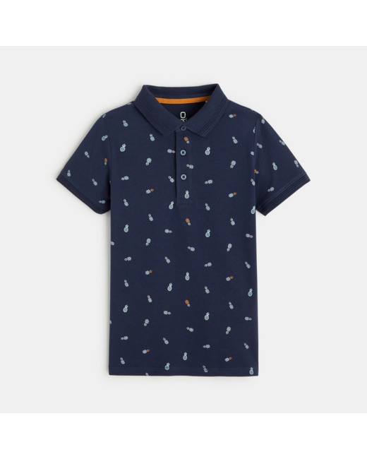 Polo imprimé bleu garçon