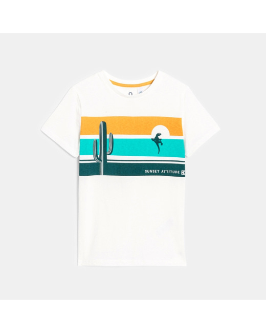 T-shirt à motif imprimé blanc garçon