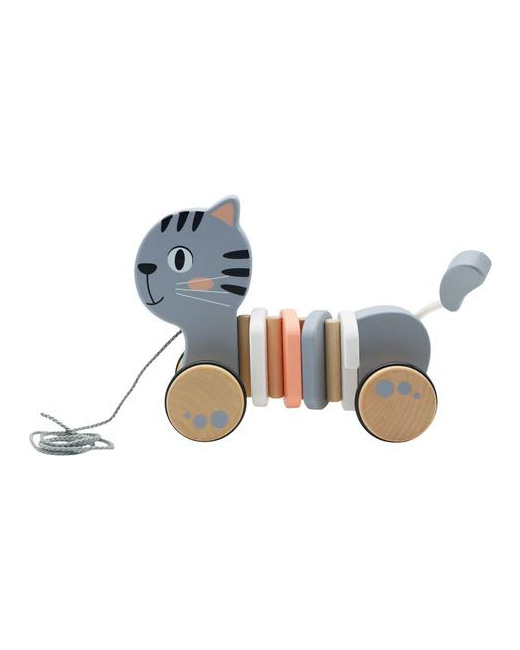 Mon chat à tirer en bois
