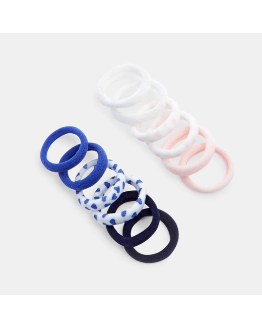Elastiques mousse fantaisie (lot de 12) bleu fille