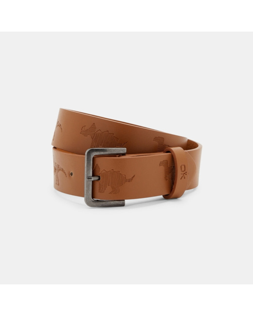 Ceinture en faux cuir à motifs marron garçon