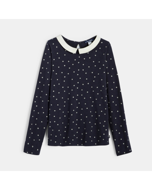 T-shirt col Claudine bleu fille