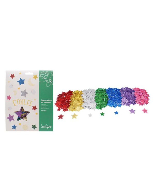 Gommettes En Mousse Pailletée - Maxi Pack Étoiles