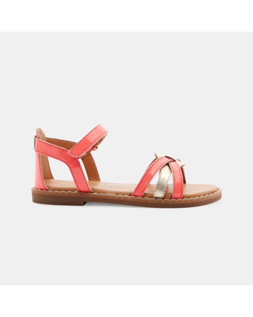 Sandales à bride cuir verni roses fille