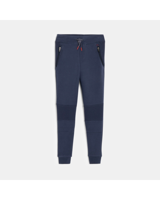 Jogging uni en molleton bleu garçon