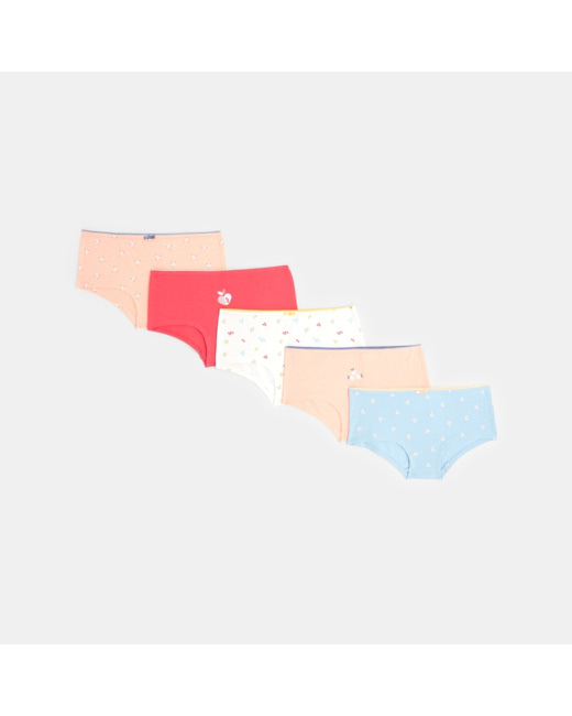Culottes boxers fantaisie (lot de 5) rose fille