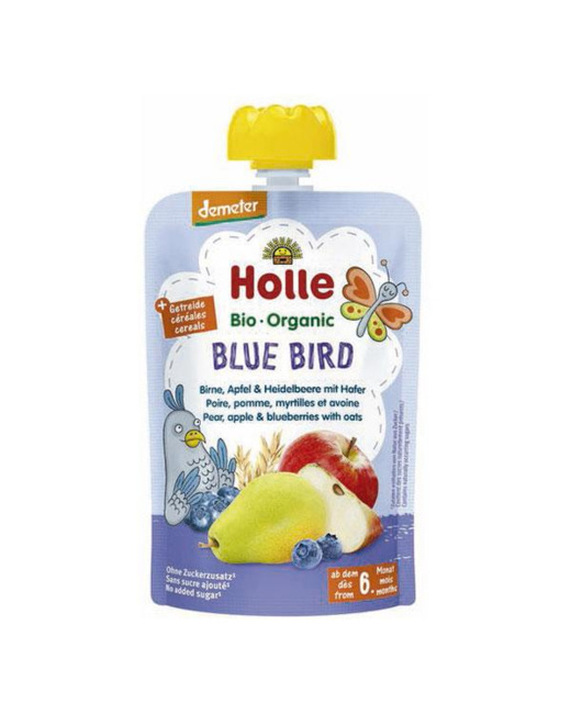 Blue Bird - Gourde poire, pomme, myrtilles et avoine