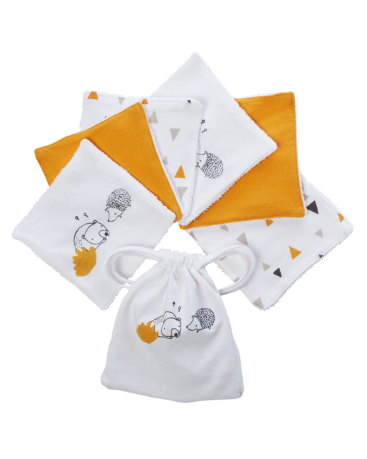 Lot de 6 lingettes lavables en coton Nos Petits Amis