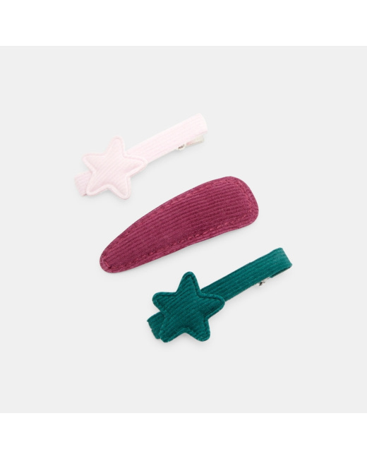 Pinces crocodile en velours (lot de 3) marron fille