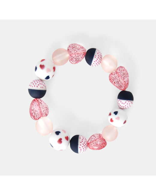 Bracelet de perles rose fille