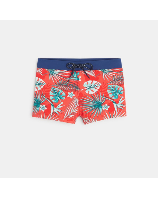 Boxer de bain imprimé orange garçon