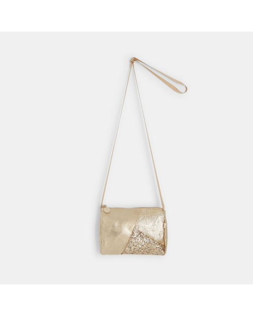 Petit sac pailleté à bandoulière jaune fille