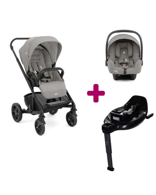 Poussette duo Chrome + coque i-snug 2 + i-base encore
