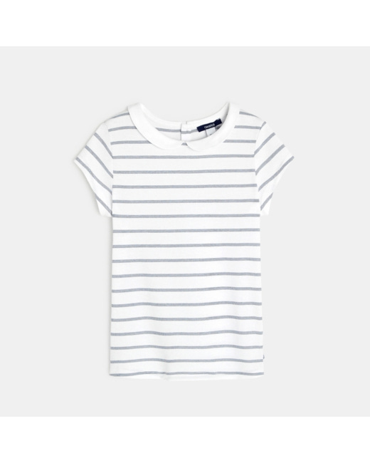T-shirt col Claudine bleu fille