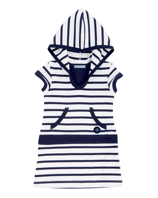 Robe "Balancelle" Baby - coton épais - Blanc/Navire