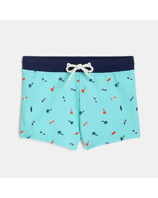 Boxer de bain imprimé bleu garçon