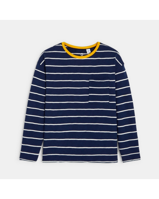 T-shirt rayé bleu garçon