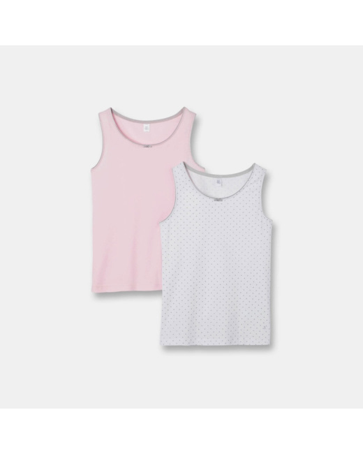 Lot de 2 débardeurs rose fille