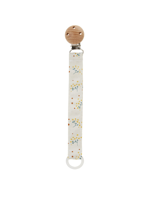 Attache-sucette à clip en bois Fleurs