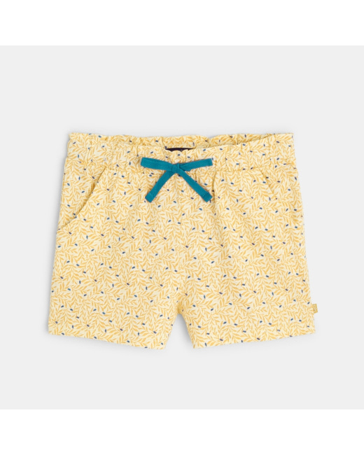 Short en jersey imprimé jaune fille