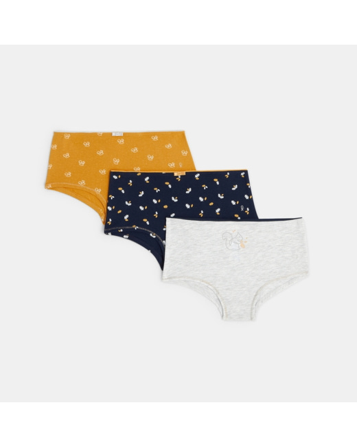 Culottes boxers imprimées (lot de 3) fille