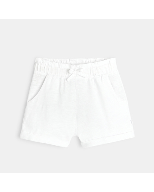 Short en jersey uni blanc fille