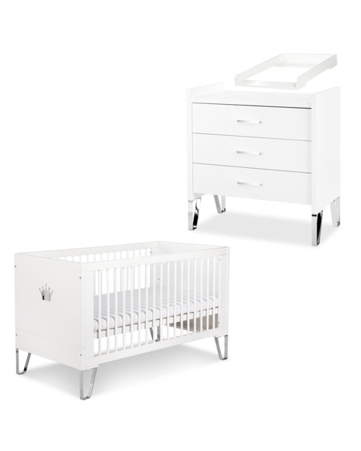 Chambre bébé lit convertible et commode avec plan à langer BLANKA