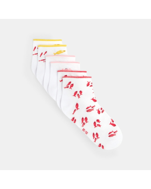 Socquettes poissons (lot de 3) blanc fille
