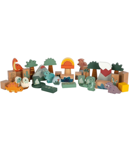 Blocs de construction en bois Dino