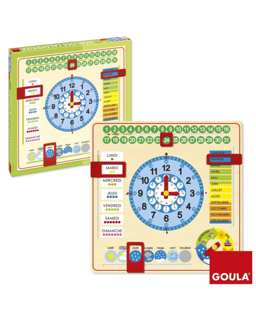 Grande horloge calendrier français