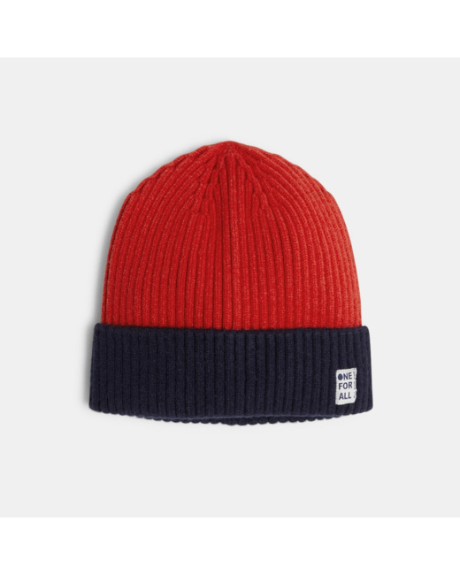 Bonnet côtelé mixte rouge