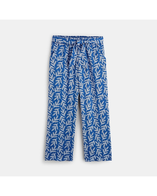 Pantalon large imprimé bleu fille