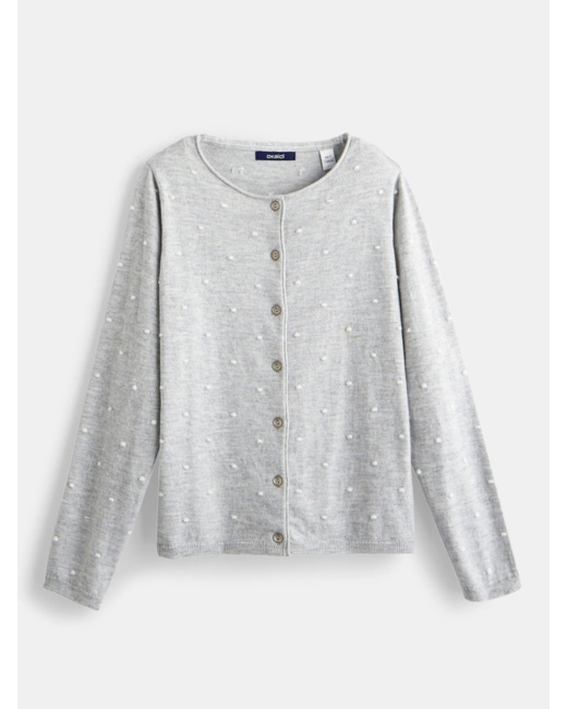 Gilet à pois gris fille