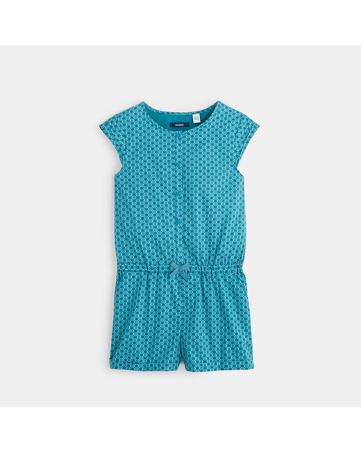 Combishort imprimé vert fille