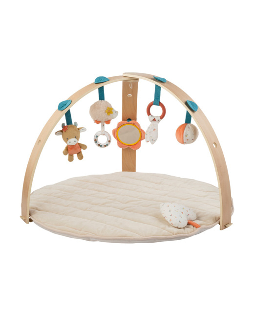 Tapis d'éveil avec arches en bois et suspensions Mila, Lana & Zoé