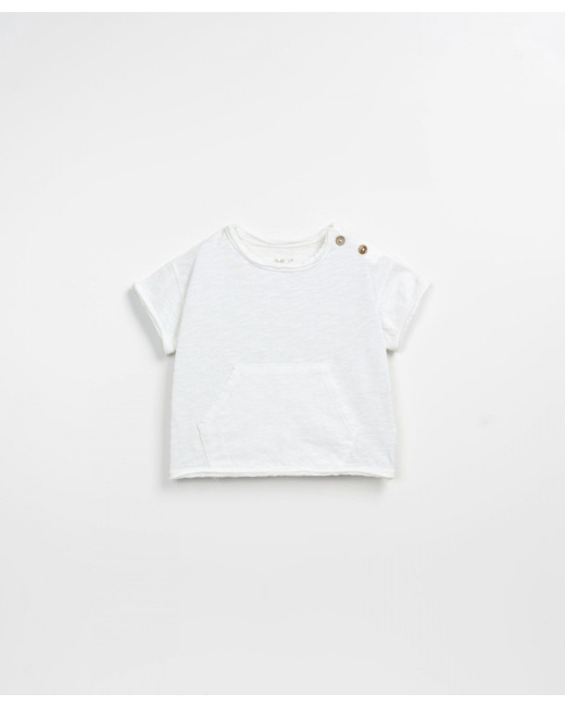T-shirt manches courtes flammé jersey avec poche ventrale blanc Felt