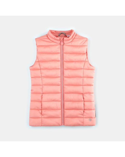 Doudoune sans manches rose fille