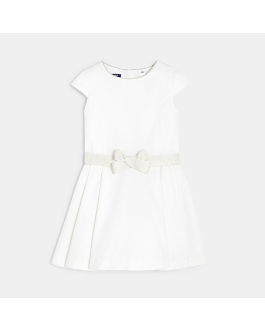 Robe chic ceinturée blanche fille