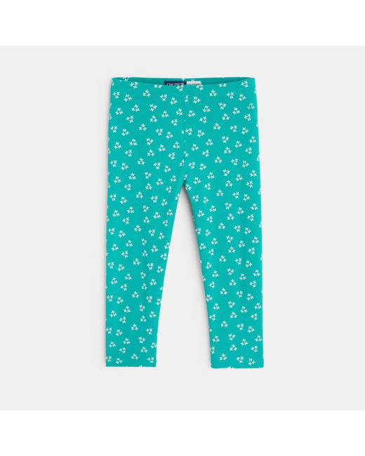 Leggings courts imprimés vert fille