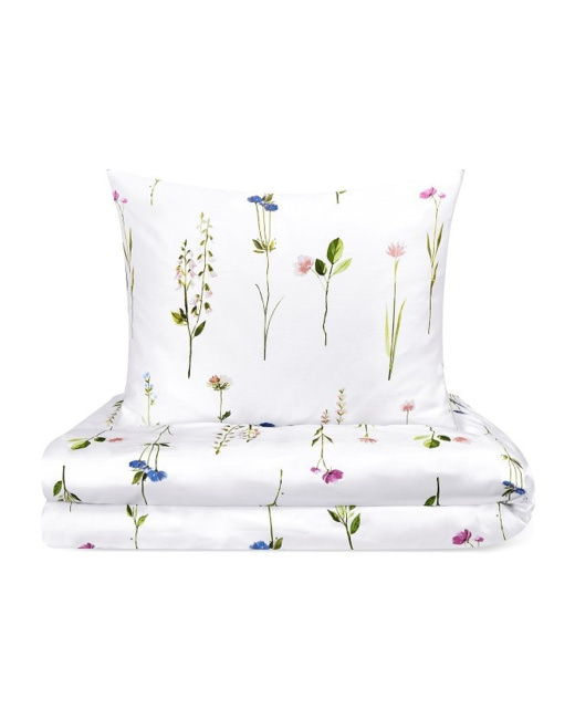 Housse de couette en satin de coton - Bleuets