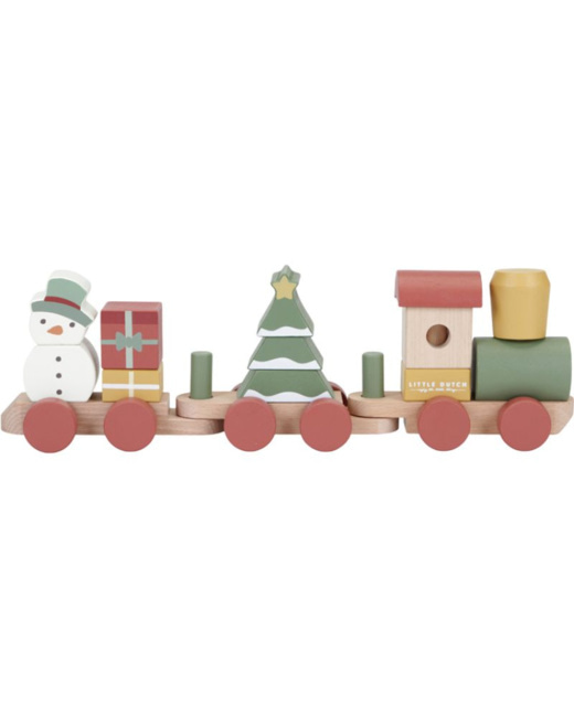 Train de construction de Noël en bois