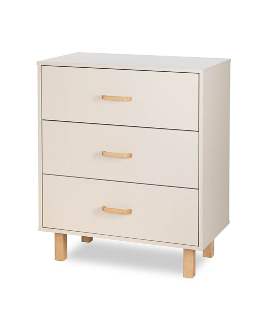 Commode bébé en bois de hêtre 3 tiroirs sans plan à langer Laura